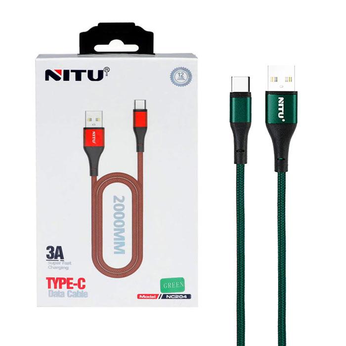 کابل USB به Type-C نیتو NITU NC204 طول 2 متر 3 آمپر NITU USB To TypeC Cable NC204 2M 3A